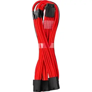 CableMod 12VHPWR to 3×PCIe ModMesh cable 45cm red for PSU to GPU connections