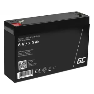Rechargeable industrial sealed lead acid battery Green Cell AGM12 6 V 7000 mAh (VRLA)