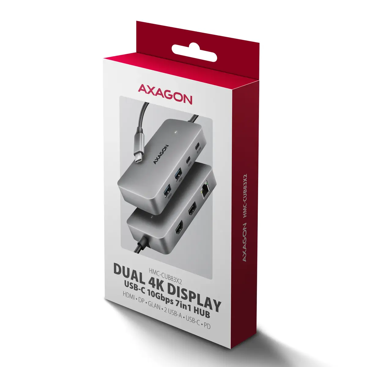 AXAGON USB‑C хаб HMC-CUB83X2 — 7‑в‑1 Dual 4K Photo 10