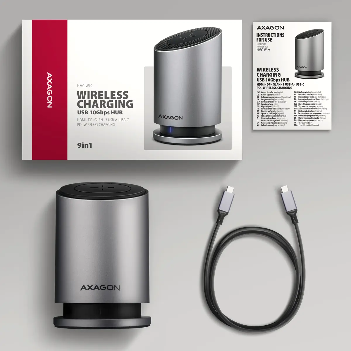 AXAGON HMC-WL9 USB-C 9‑в‑1 док-станция Photo 10