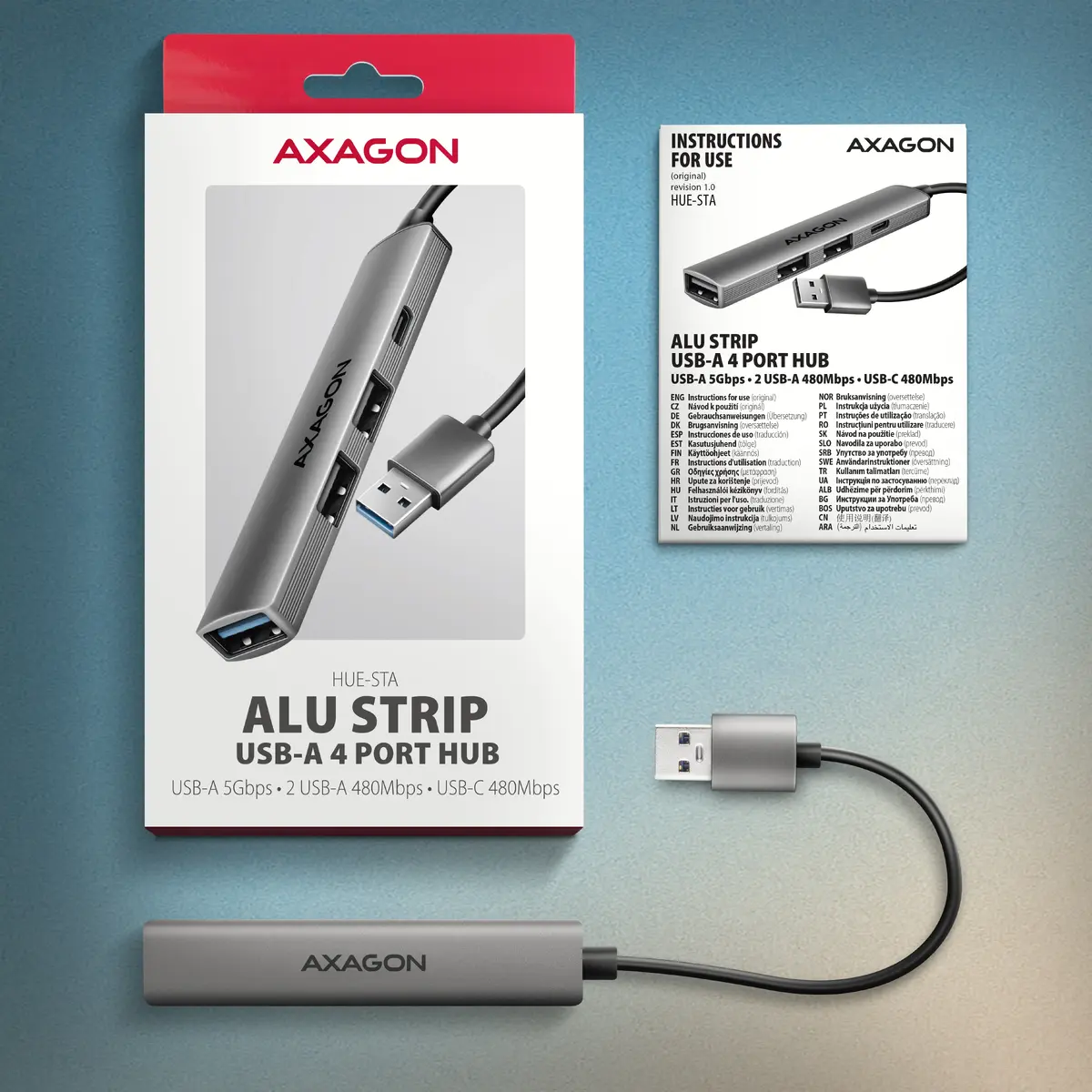 AXAGON HUE-STA USB-хаб — 4 порта, алюминий Photo 6