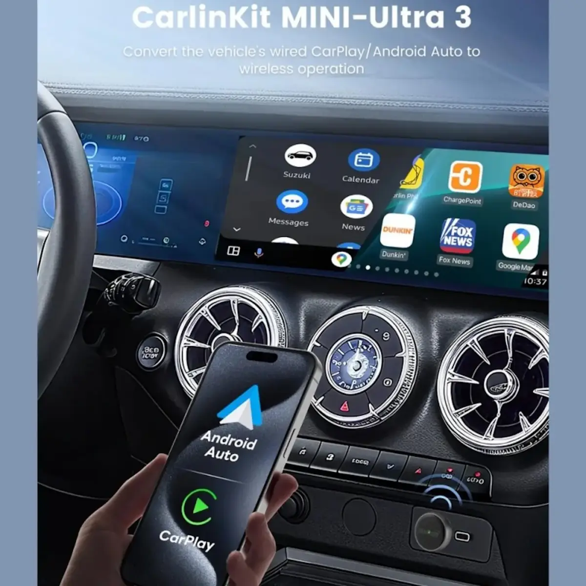 Carlinkit Mini Ultra3 Black беспроводной адаптер CarPlay/Android Auto Photo 3