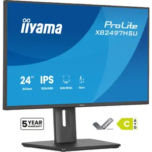 Монитор IIYAMA ProLite XB2497HSU-B1 23.8" (60.5 см) IPS Full HD 1920×1080, 4 мс, 350 кд/м², USB 3.2 hub, динамики, VESA, регулировка по высоте