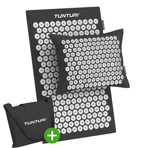 Acupressure mat and pillow set Tunturi Pro Acupressure Mat And Pillow, Black for back neck and shoulders