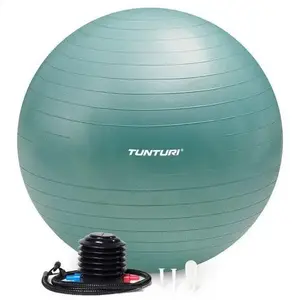 Exercise ball Tunturi Gymball 90 cm Antiburst with pump, Petrol colour