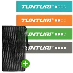 Набор резиновых петель Tunturi Mini Resistance Band Set — 4 легкие петли для силы, подвижности и реабилитации