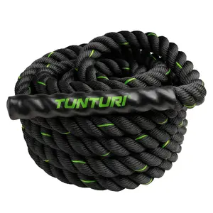 Battle rope Tunturi 14TUSCF002 — nylon, 9 m length, 3.8 cm diameter, black