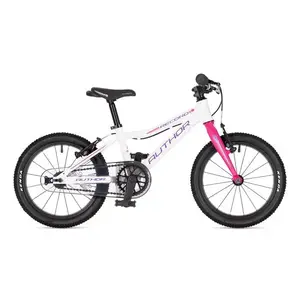 Bērnu velosipēds AUTHOR Record 16" — Extreme White/Suzy Pink, 16" riteņi, viegla rāmis