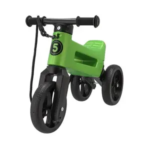 Bērnu bezpedāļu velo Funny Wheels Rider Super Sport, zaļš — līdzsvara trenažieris mazuļiem