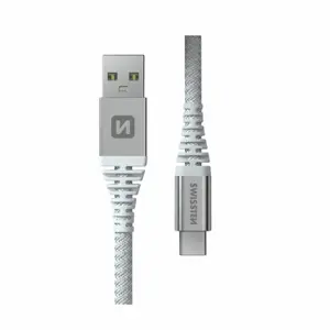USB-C to USB data and charging cable SWISSTEN Kevlar 1.5 m, reinforced braid, fast charging compatible