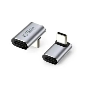 Угловой адаптер USB‑C Tech‑Protect Ultraboost AA02 — серый, правый угол подключения USB‑C