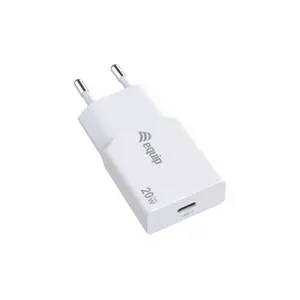 Wall charger EQUIP 1-Port 20W GaN USB-C PD — 100–240V input, 12V max output, white