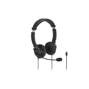 Kensington Classic EQ Binaural Wired Headset with Boom Microphone and Volume Control USB-C Connection