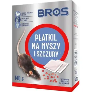 Rodenticide bait blocks BROS BR 1630 — 140 g pack for mice and rats