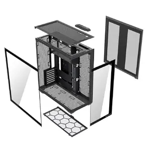 Full-Tower PC Case MODECOM Volcano SPACE XL NF — Black, tempered glass, ARGB, supports micro-ATX, up to 44 cm GPU, 3×3.5"/4×2.5" bays, USB-A 2×, USB-C 1×
