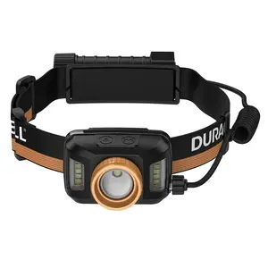 Headlamp Duracell DH1500R — black/orange, rechargeable hands-free light