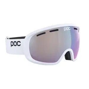 Slēpošanas maska POC Fovea Mid Photochromic — vidēja izmēra toriskie fotohromiskie stikli, UV aizsardzība, caurlaidība 13–55%, balta ietvara un siksna