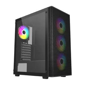 Mid Tower PC Case fsp/fortron M220-BA Black — ATX/mATX/mITX, no power supply