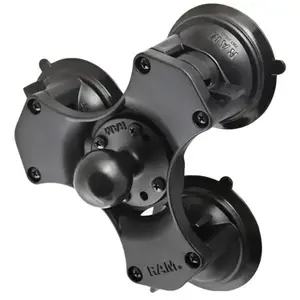 RAM Mounts Twist‑Lock Triple Suction Cup Ball Base, aluminium/composite/rubber, ball Ø 3.81 cm