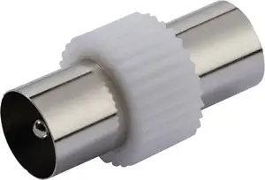 Vivanco VVANADATMM Coaxial Connector Male to Male White and Silver