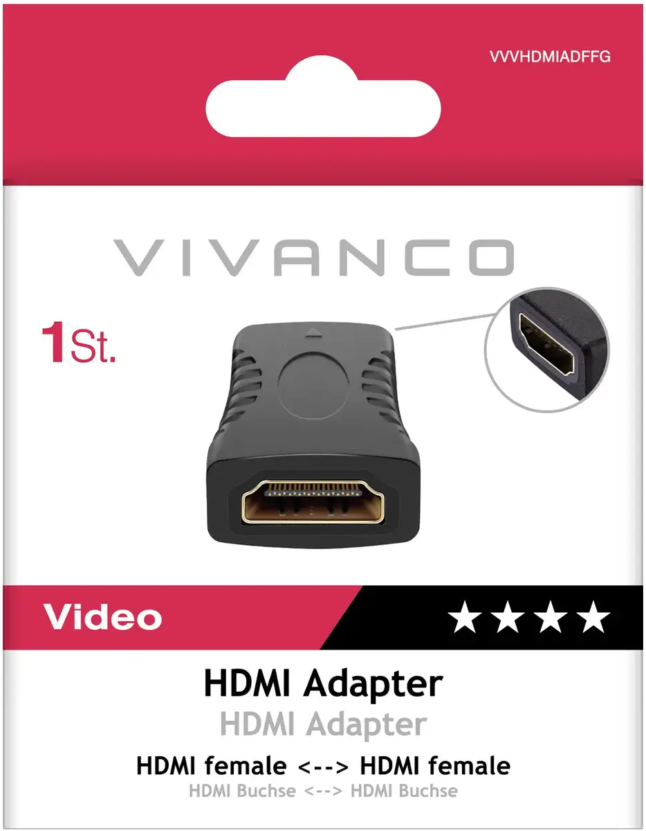 Адаптер Vivanco HDMI–HDMI VVVHDMIADFFG Photo 2