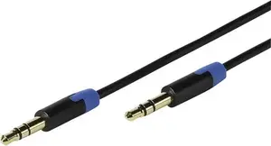 Vivanco VVAJACK07MMK 3.5mm TRS audio cable male to male gold plated contacts black 0.75 m