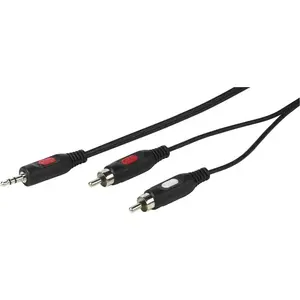 Audio cable Vivanco VVAJACK2RCA25MMK — 2 x RCA (male) to 3.5 mm (male), 2.5 m, black