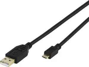 Vivanco VVITUSBAMICB10MK кабель USB 2.0 USB A - Micro-USB B 1 м черный