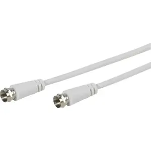Coaxial cable Vivanco VVSAT50MMW, 5 m length, F-type connectors, white