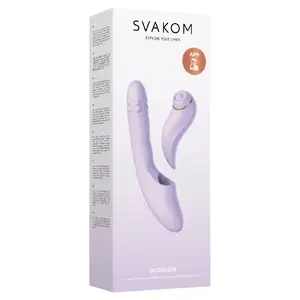 Vibrator Svakom DuoGlow Pastel Lilac — dual-piece thrusting vibrator with removable pulsator, silicone, rechargeable, waterproof
