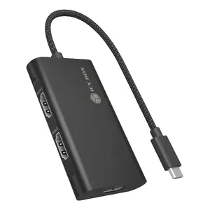 Adapter USB Type-C to 3x HDMI ICY BOX IB-AD1030-C — USB 3.2 Gen 2, up to 10 Gbps, 4K/8K support, max 144 Hz, USB powered