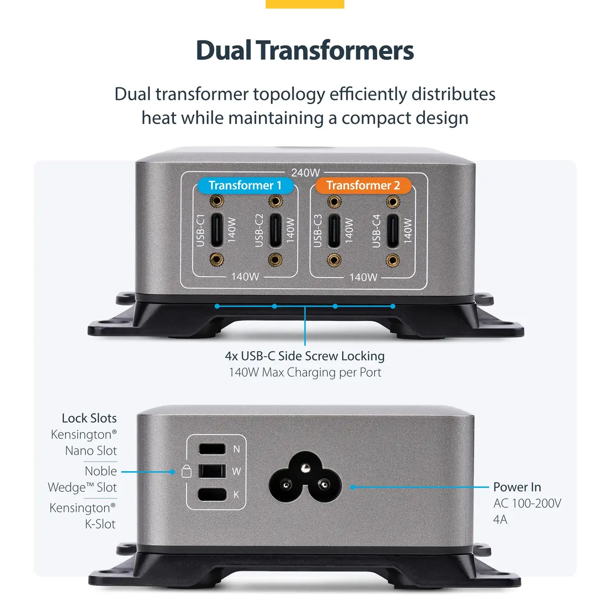 StarTech USB‑C lādētājs 4 porti 240W (140W ports) Photo 13