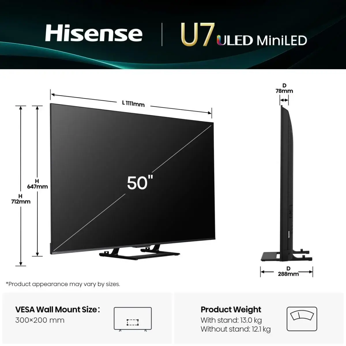 Hisense 50U7Q 50" ULED 4K Smart TV Photo 2