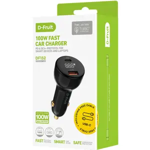 Car charger D-Fruit DF152 100W USB-C with included cable