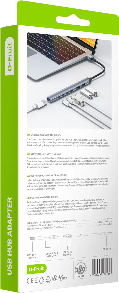 USB‑концентратор D‑Fruit DF144 4 порта Photo 2