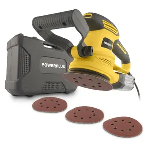 Эксцентриковая шлифовальная машина POWERPLUS POWX04710, 450 Вт, Ø125 мм, обороты 12 000–26 000/мин