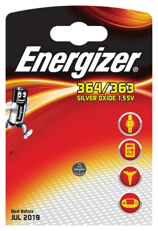 Pogas vienreizlietojamā baterija Energizer 364/363 Silver‑Oxide