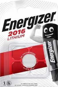 Pogas akumulators Energizer Ultimate Lithium CR2016, 3 V, iepakojums 2 gab.