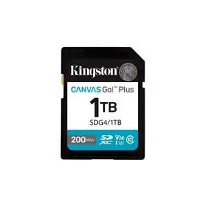 Карта памяти SDXC KINGSTON Canvas Go! Plus 1TB — SDXC UHS-I U3 V30, 200 МБ/с чтение, 160 МБ/с запись, Class 10