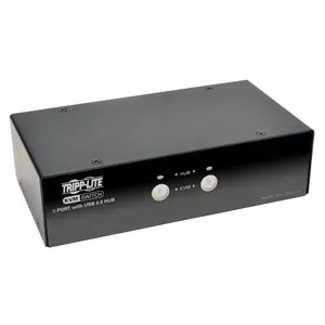 2-Port DisplayPort KVM Switch with Audio and USB 3.0 Hub EATON B004-DPUA2-K — DisplayPort, USB keyboard/mouse, 2560×1600, 1.2 m cables