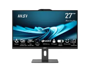 All-in-One dators MSI Pro AP272P 14M-495EU — Intel Core i7-14700, 27" FHD IPS, 16 GB DDR5, 1 TB SSD, Windows 11 Pro, Wi‑Fi 6E, melns