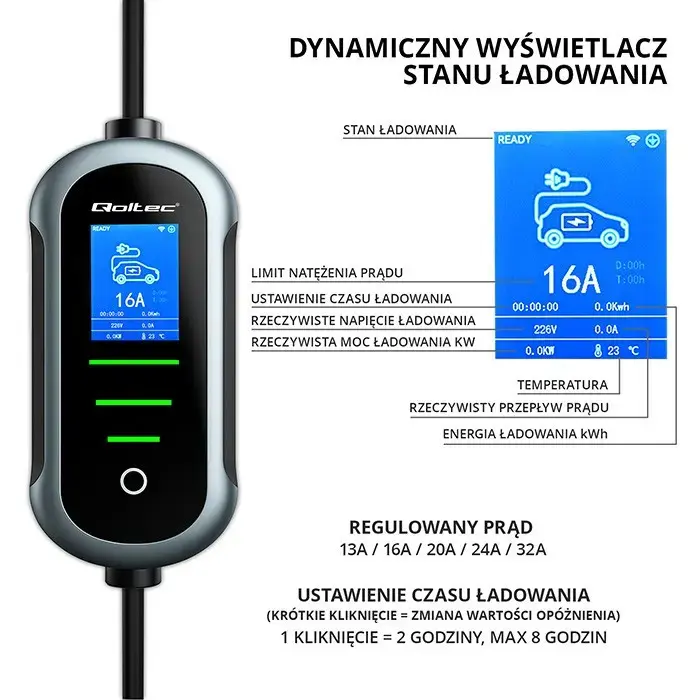 QOLTEC 22 кВт 400 В WiFi зарядка (TUYA) Photo 3