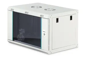 Sienas stiprināms 19" skapītis DIGITUS Dynamic‑N DN-37100, 7U, 600x450 mm (PxD), IP20, gaiši pelēks, nesamontēts