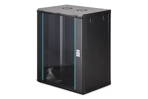Wall-mounted 16U rack cabinet DIGITUS Dynamic-N DN-37113, 600x450 mm (WxD), IP20, key lock, unassembled