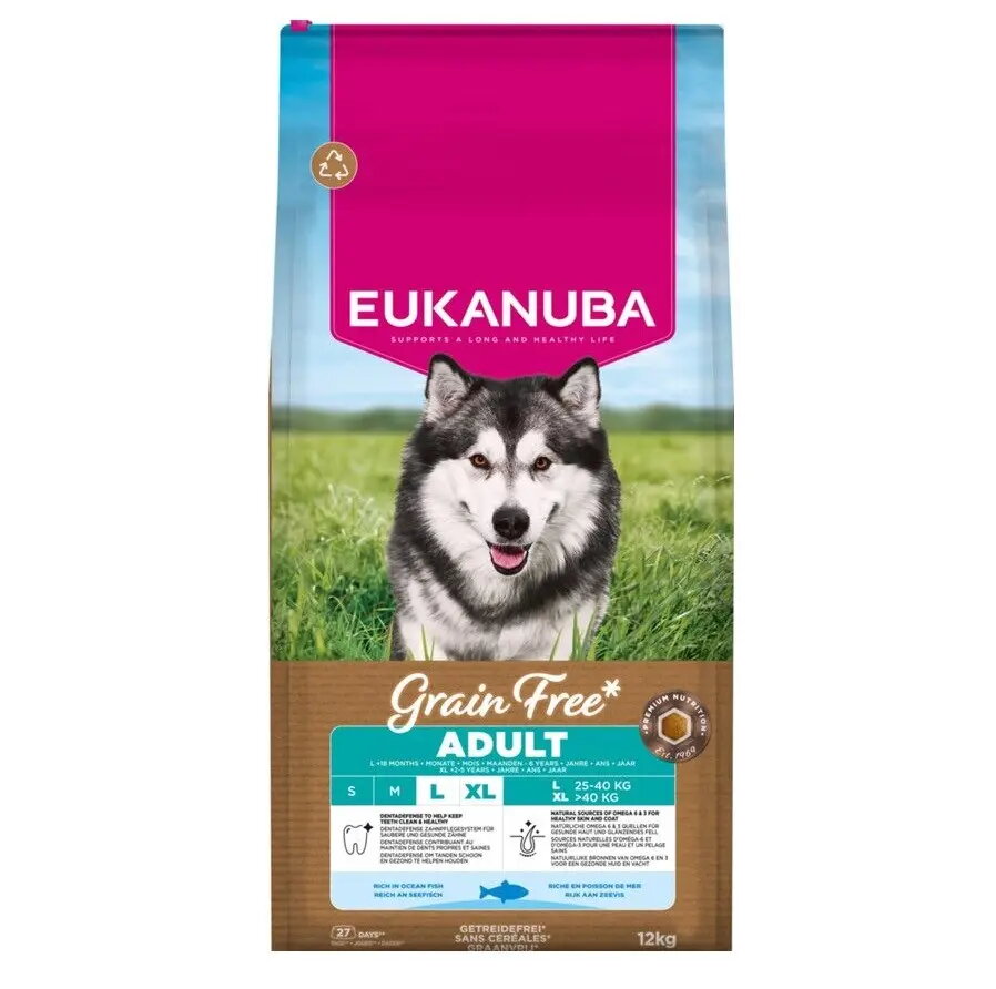 Sauss barības suņiem EUKANUBA Adult Grain-Free
