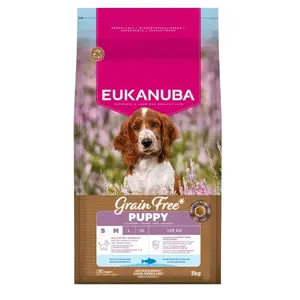 Dry Dog Food EUKANUBA Puppy & Junior Small/Medium Breed Grain-Free Fish, 3 kg