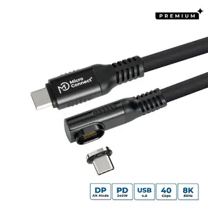 USB4 Gen 3x2 USB-C to USB-C cable MicroConnect MC-LS-USB4CC0.15-A — 0.15 m, black