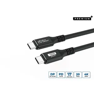 USB-C to USB-C cable MicroConnect USB3.2CC015 — USB 3.2 Gen 2x2, 0.15 m, black