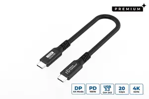 MicroConnect USB3.2CC015 USB kabelis USB 3.2 Gen 2x2 Type-C uz Type-C 0.15 m Melns