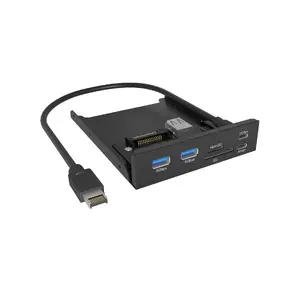 RAIDSONIC ICY BOX IB-HUB1419-i3 3,5" (8,89 cm) melns metāla karšu lasītājs/hubs, MicroSD un SD, 100×140×25 mm